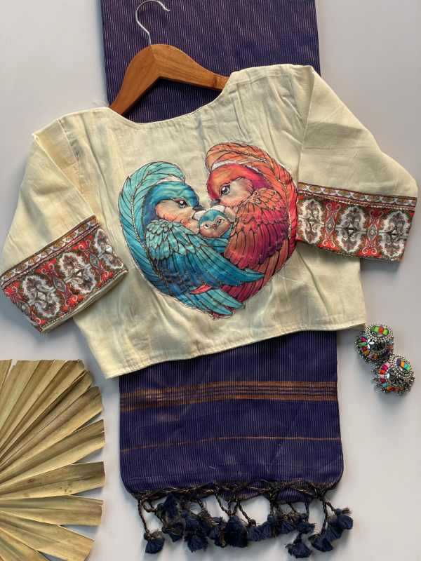 Khadi Cotton Party Wear Saree