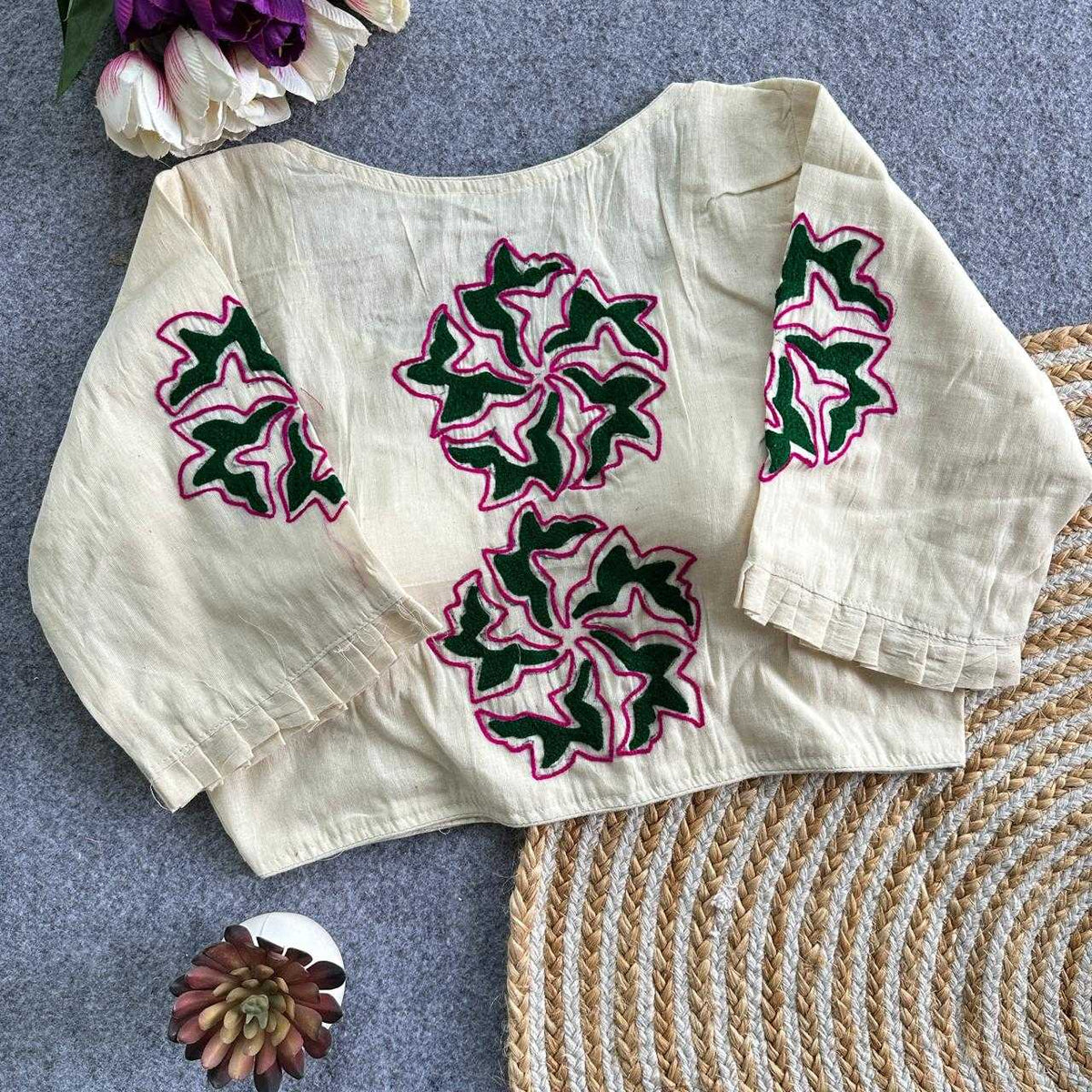 Lavanya Khadi Cotton Printed Blouse