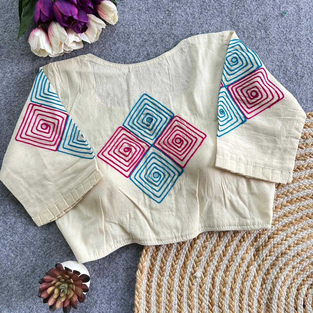 Lavanya Khadi Cotton Printed Blouse