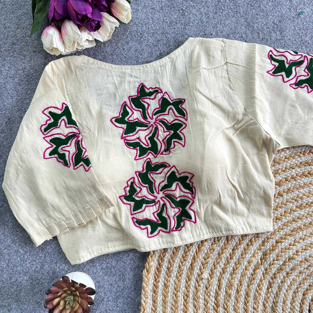 Lavanya Khadi Cotton Printed Blouse