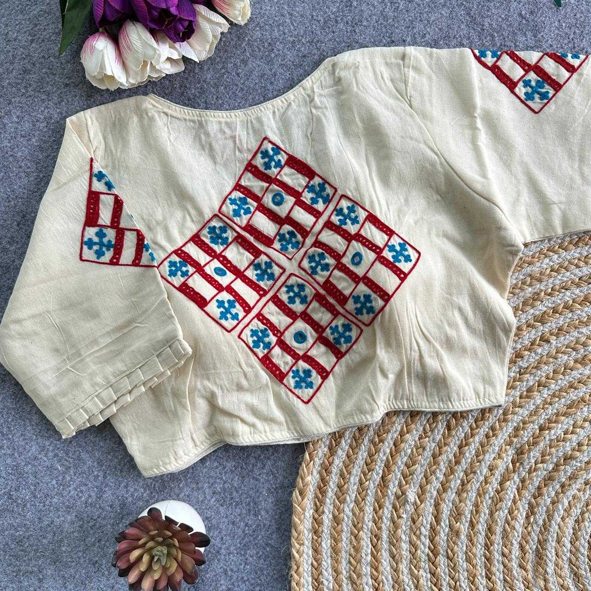 Lavanya Khadi Cotton Printed Blouse