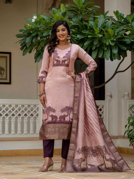 Jacquard Party Wear Suit