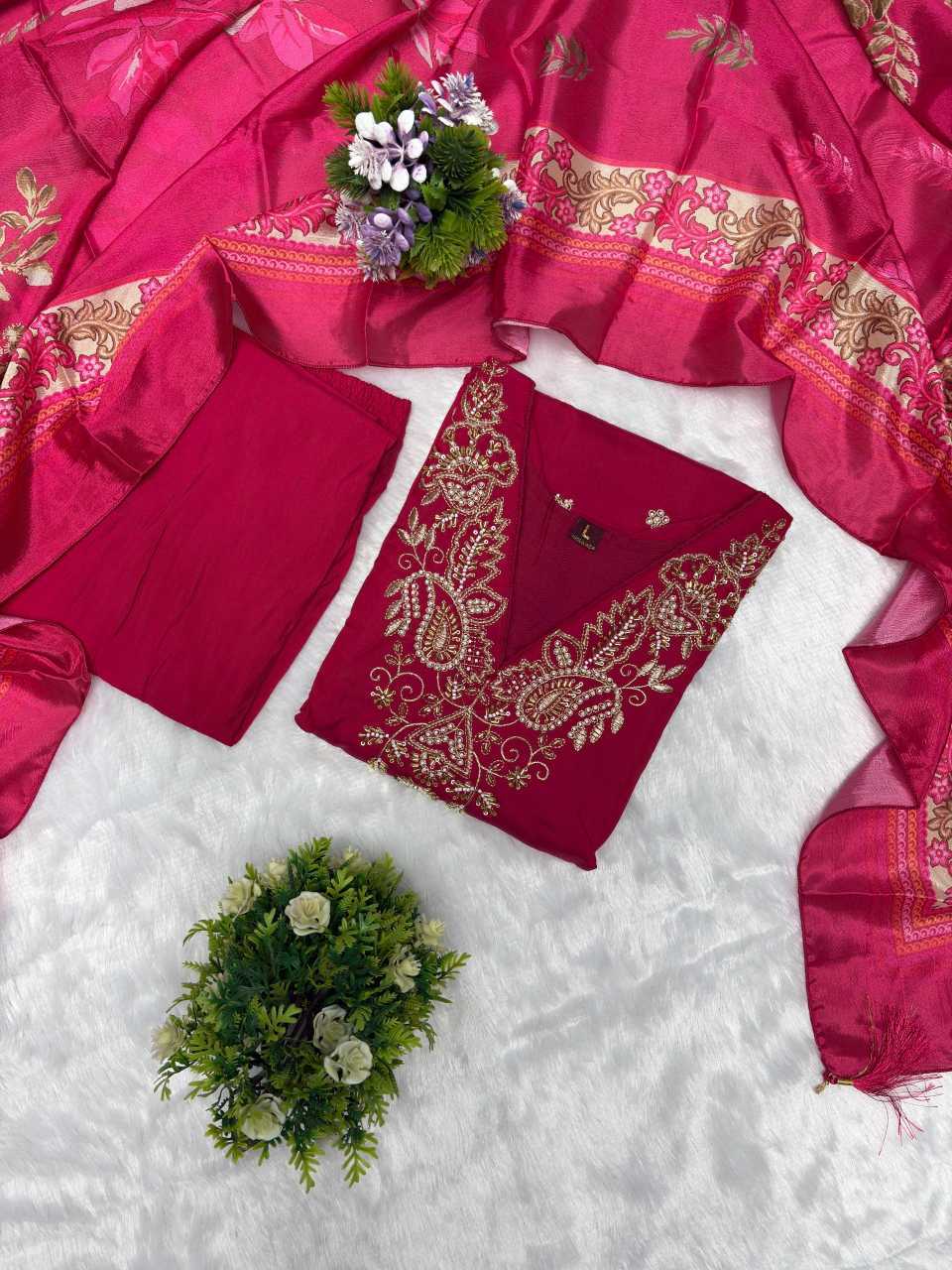 Heavy Roman Silk Designer Kurti