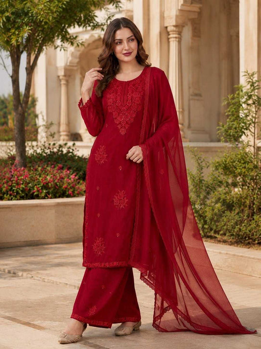 Faux Georgette Palazzo Suit 1012