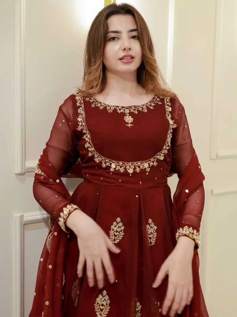 Georgette Embroidery Gown 502