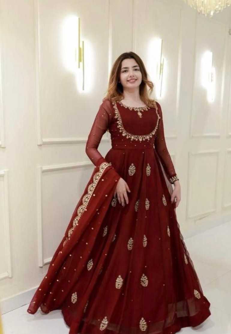 Georgette Embroidery Gown 502