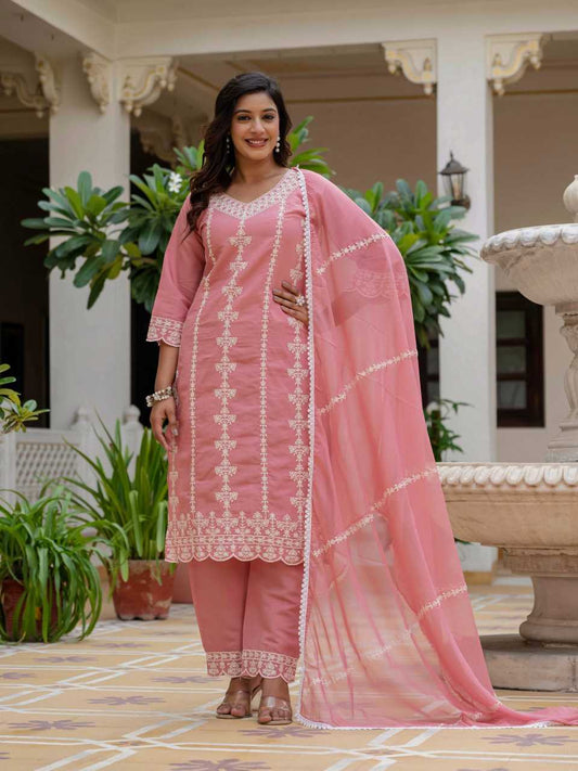 Heavy Roman Silk Embroidery Suit