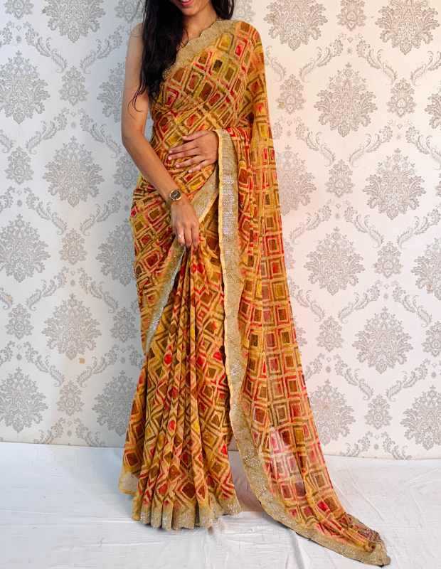 Georgette Designer Saree in Green