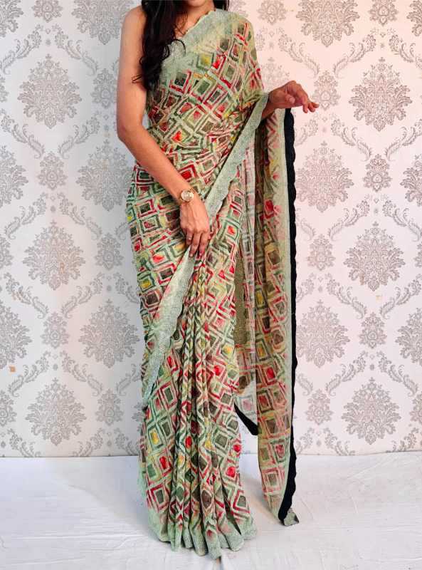 Georgette Designer Saree in Green