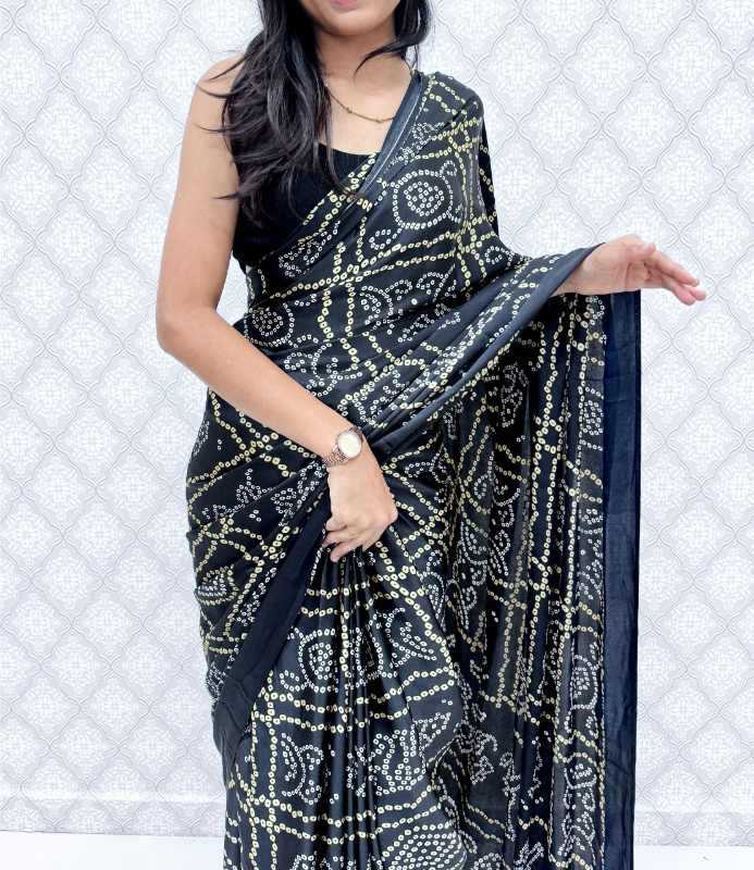 Gajji Silk Printed Saree in Red