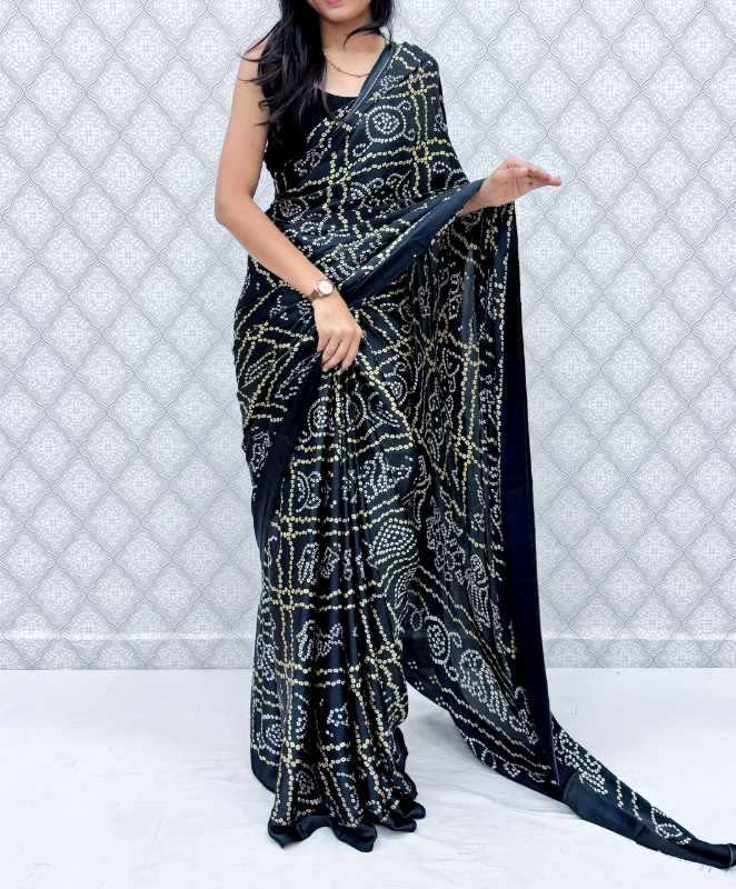 Gajji Silk Printed Saree in Red