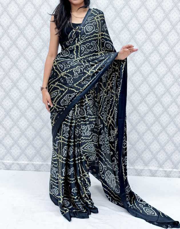 Gajji Silk Printed Saree in Red