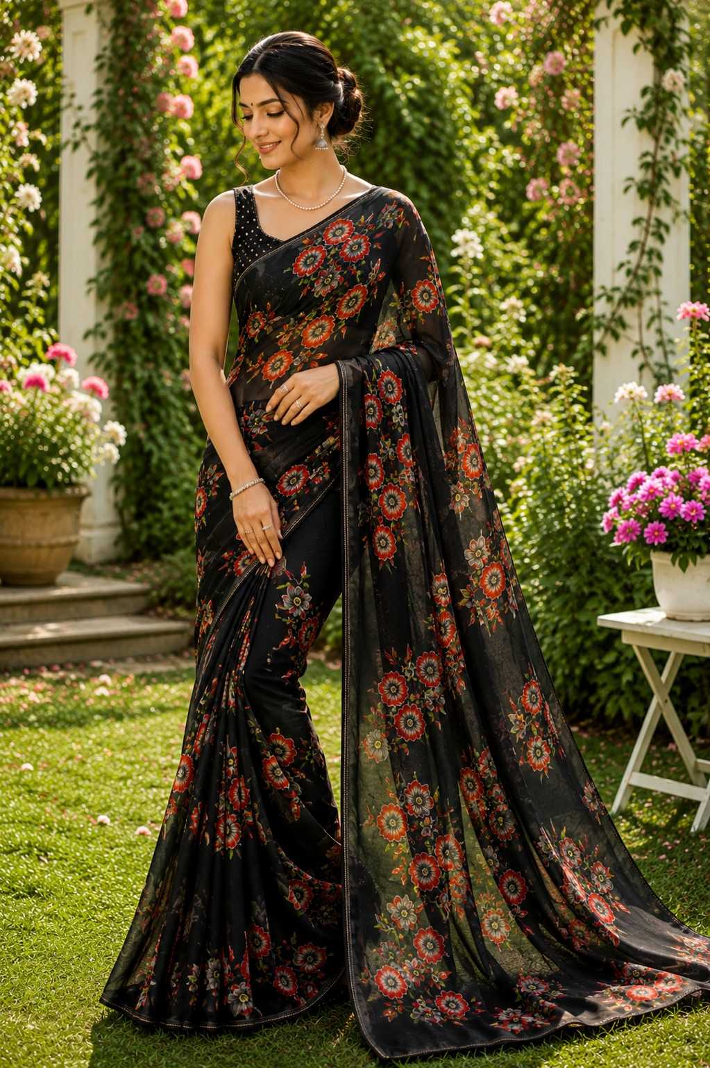 Georgette Printed Saree 230