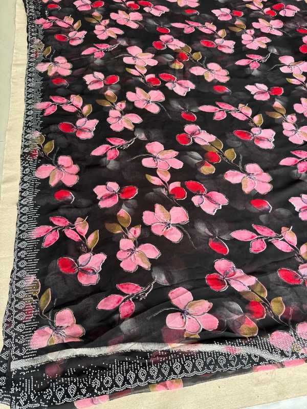 Georgette Designer Saree in Black