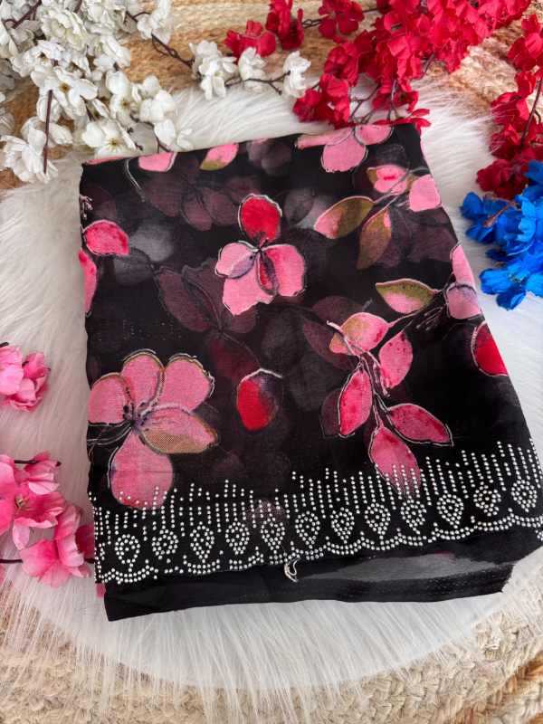 Georgette Designer Saree in Black