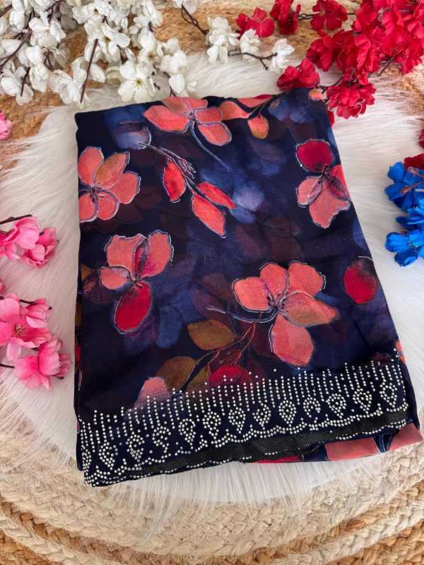 Georgette Designer Saree in Black