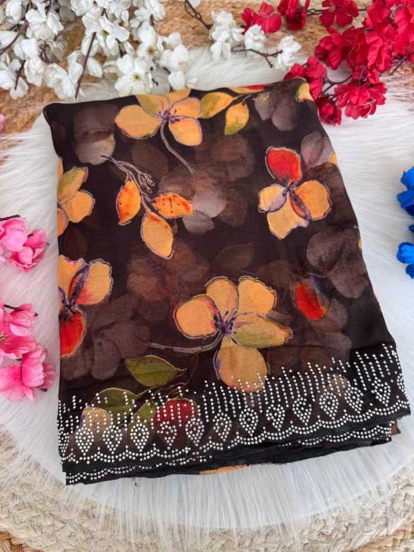 Georgette Designer Saree in Black