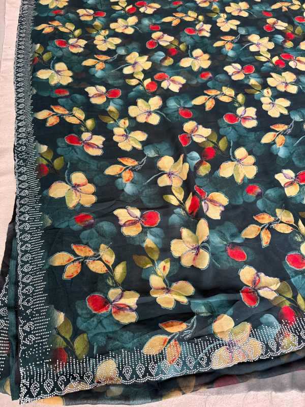 Georgette Designer Saree in Black