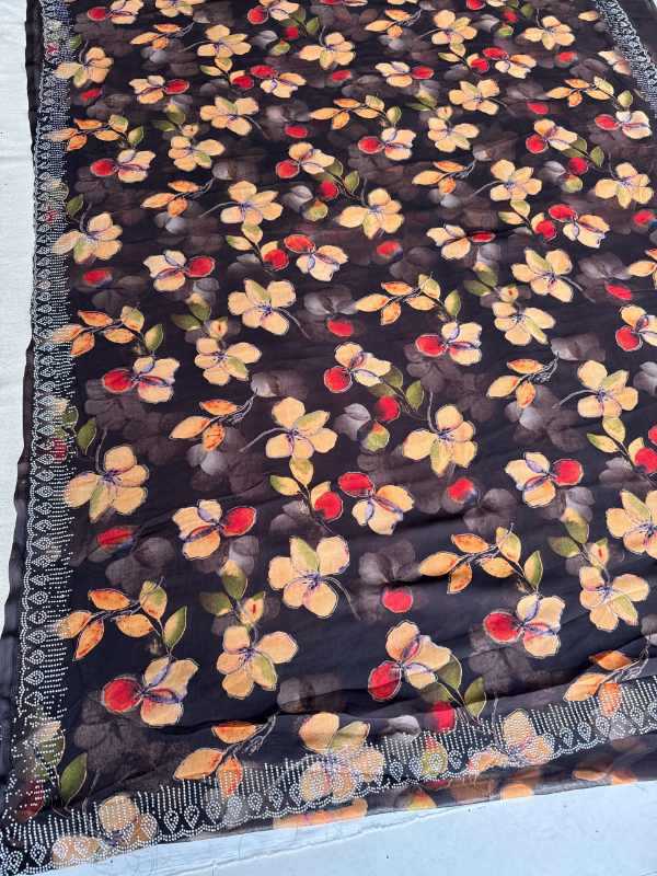 Georgette Designer Saree in Black
