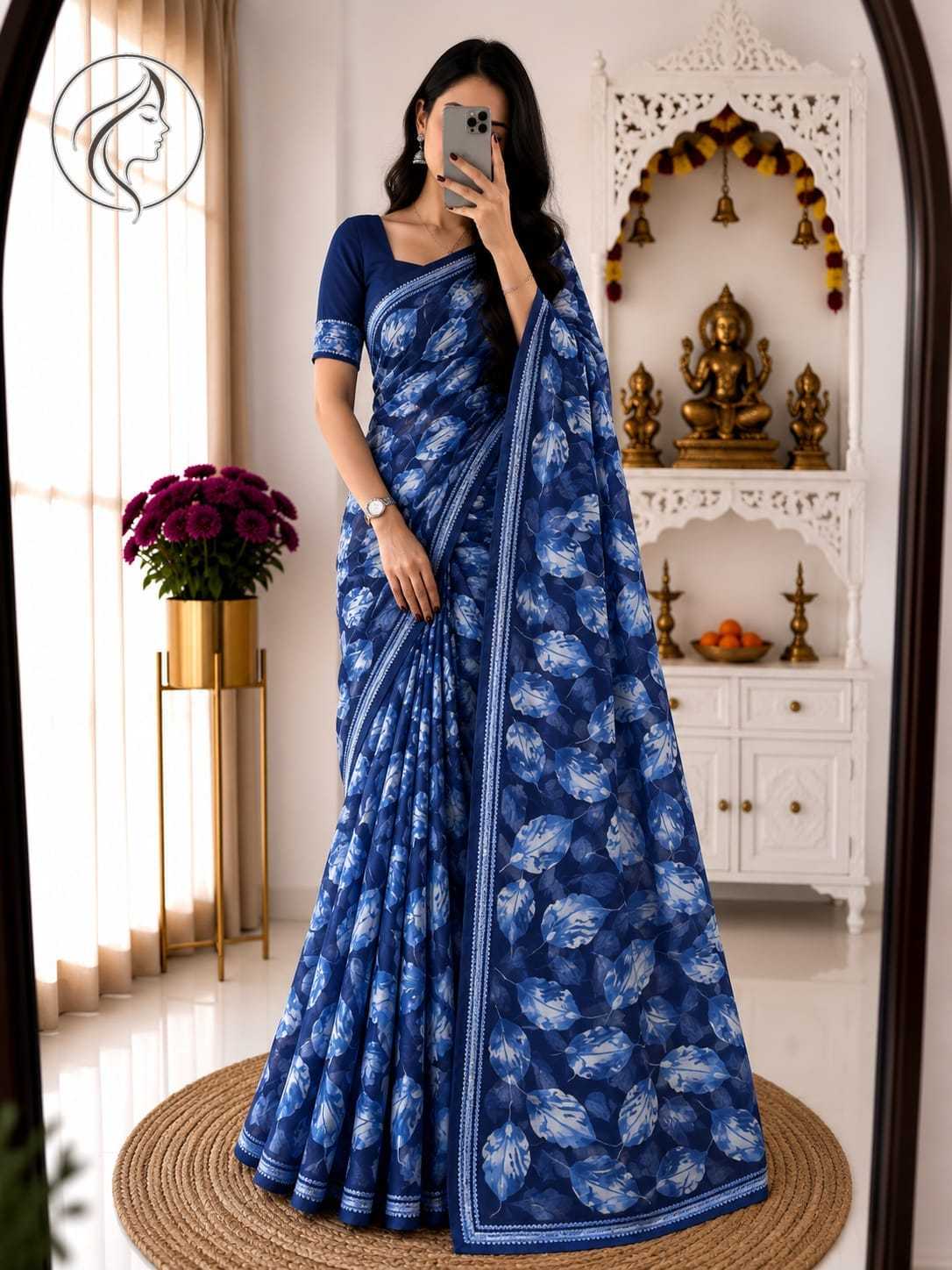 Boder Georgette Printed Saree