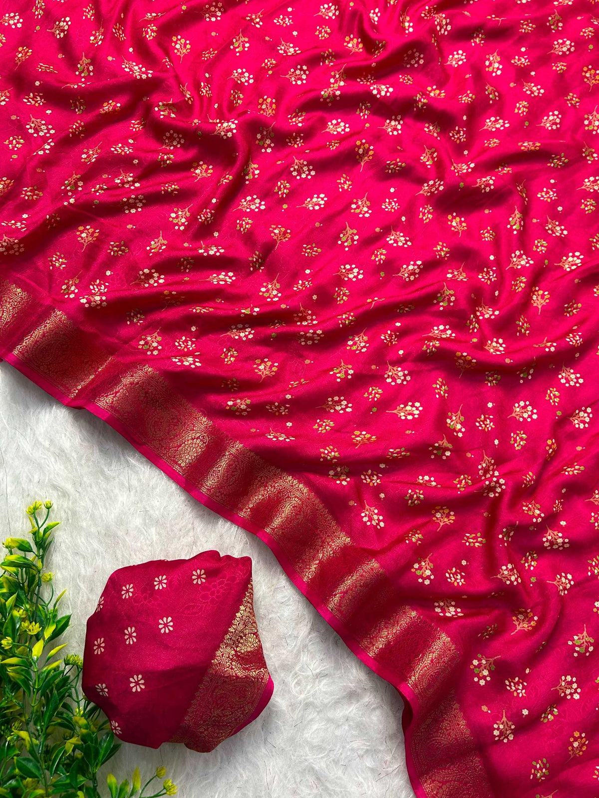 Ching Dull Moss Designer Saree