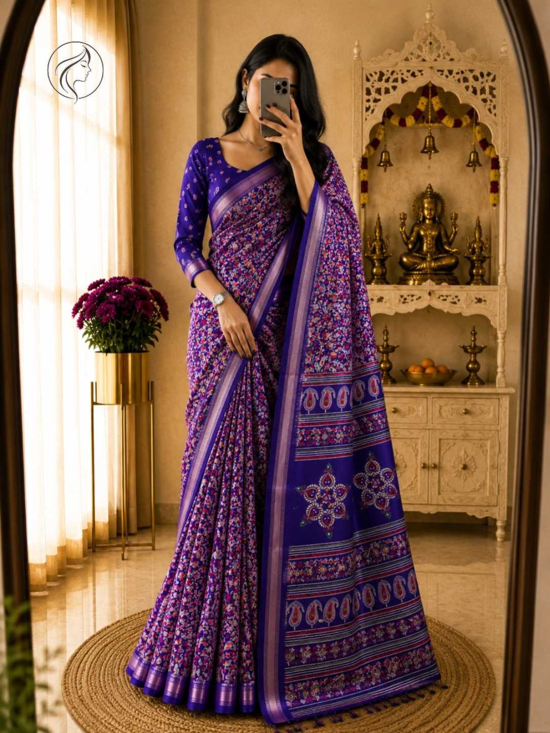 Heavy Dull Moss Designer Saree