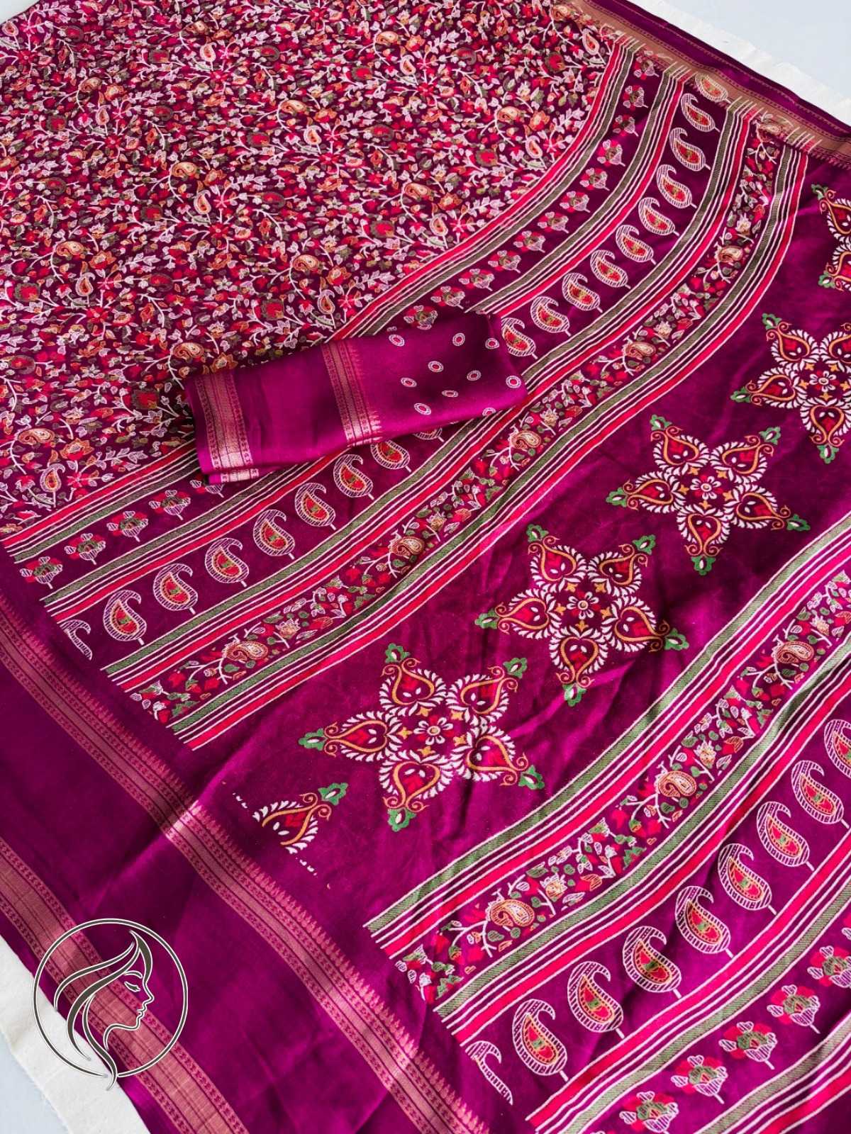 Heavy Dull Moss Designer Saree