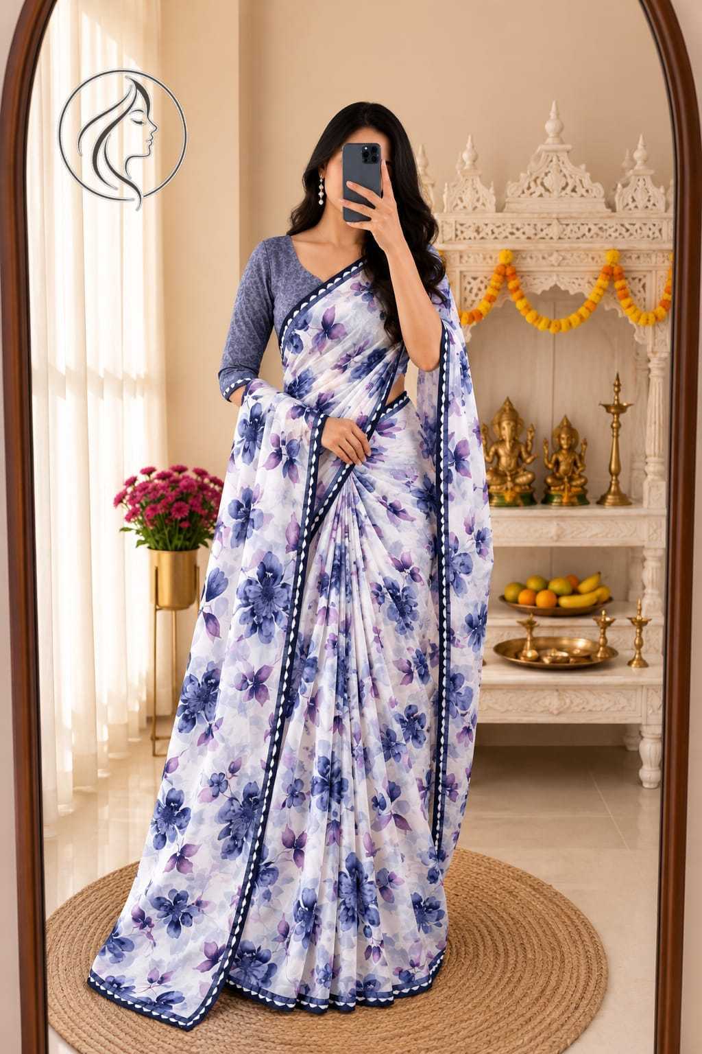 Loral Georgette Printed Saree