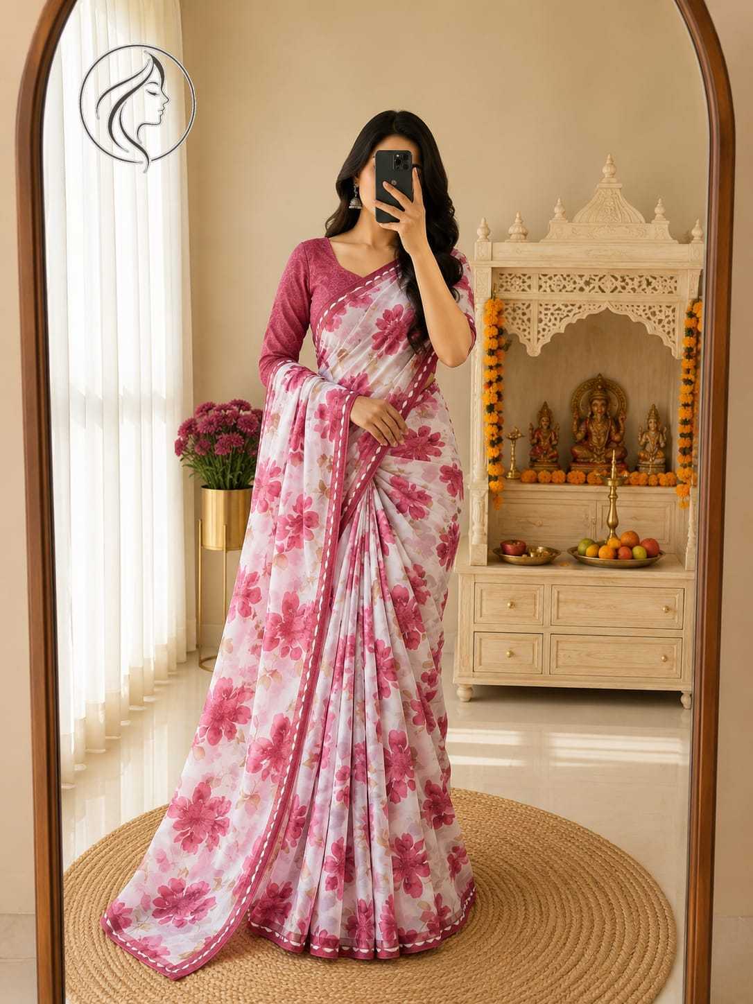Loral Georgette Printed Saree