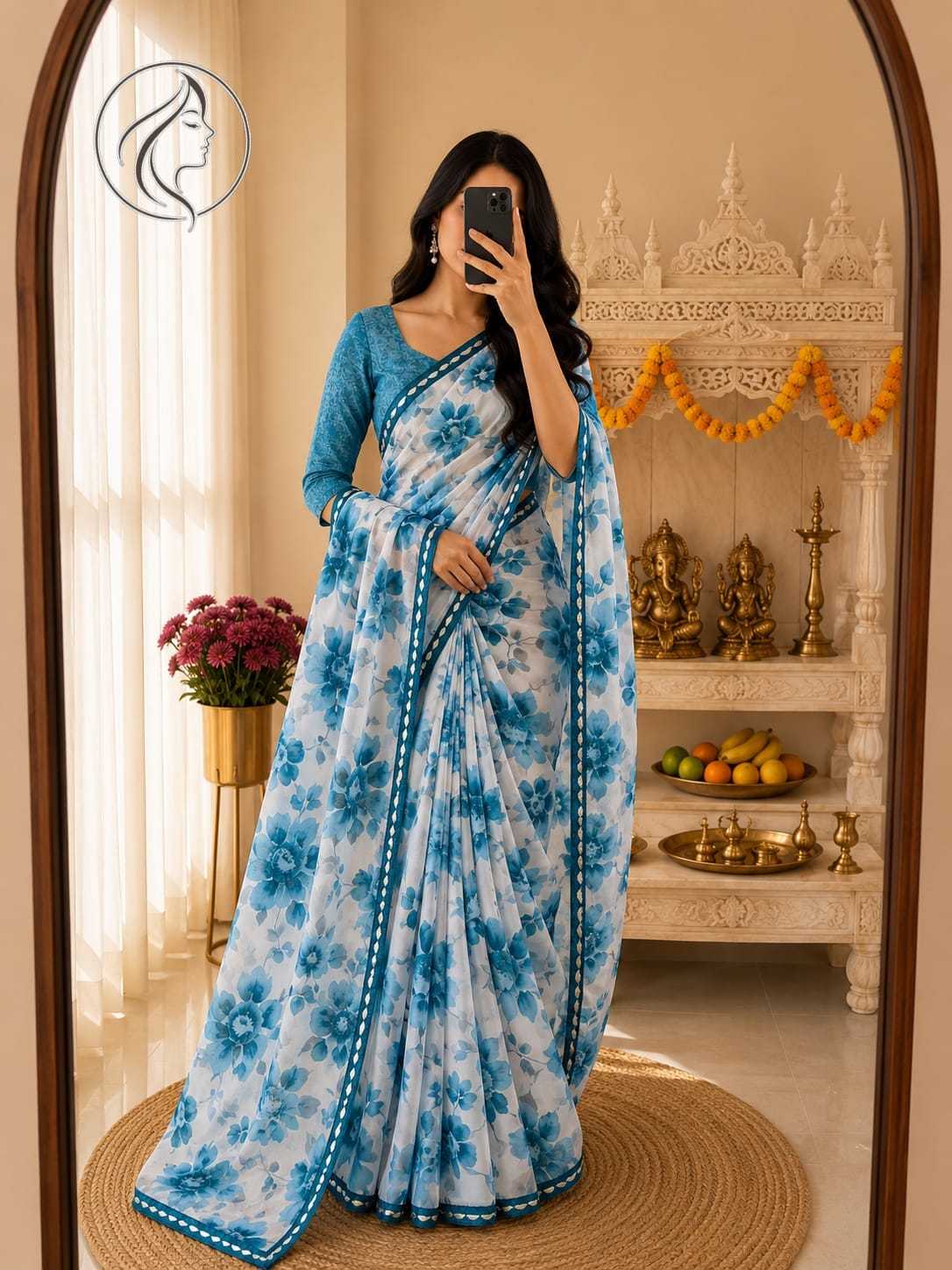 Loral Georgette Printed Saree