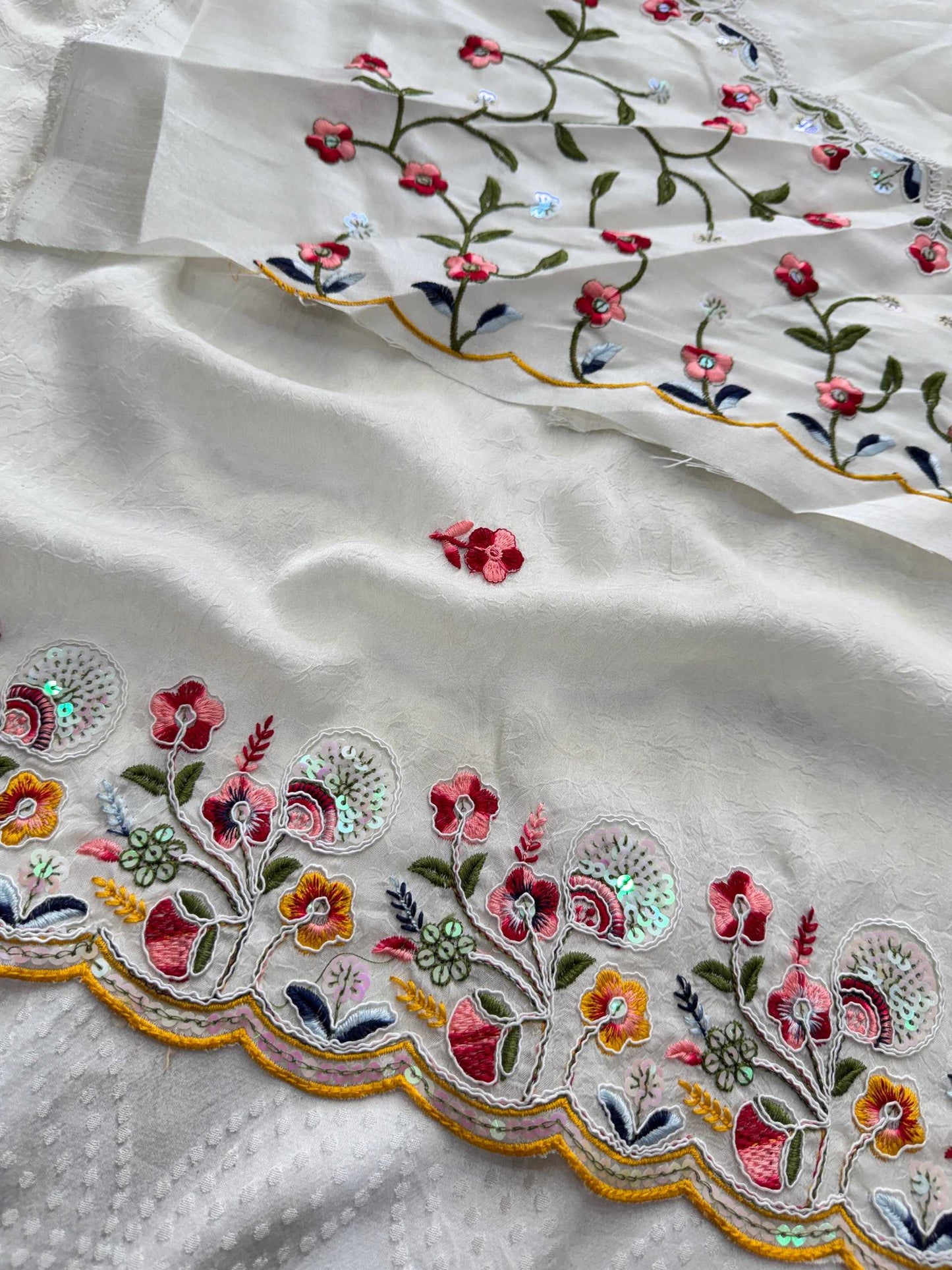 Crush Silk Embroidered Saree