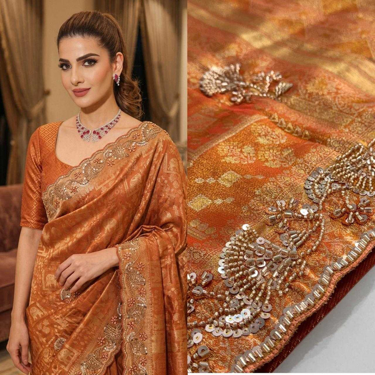 Connect Kanjivaram Silk Designer Saree