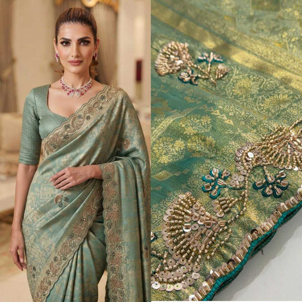 Connect Kanjivaram Silk Designer Saree