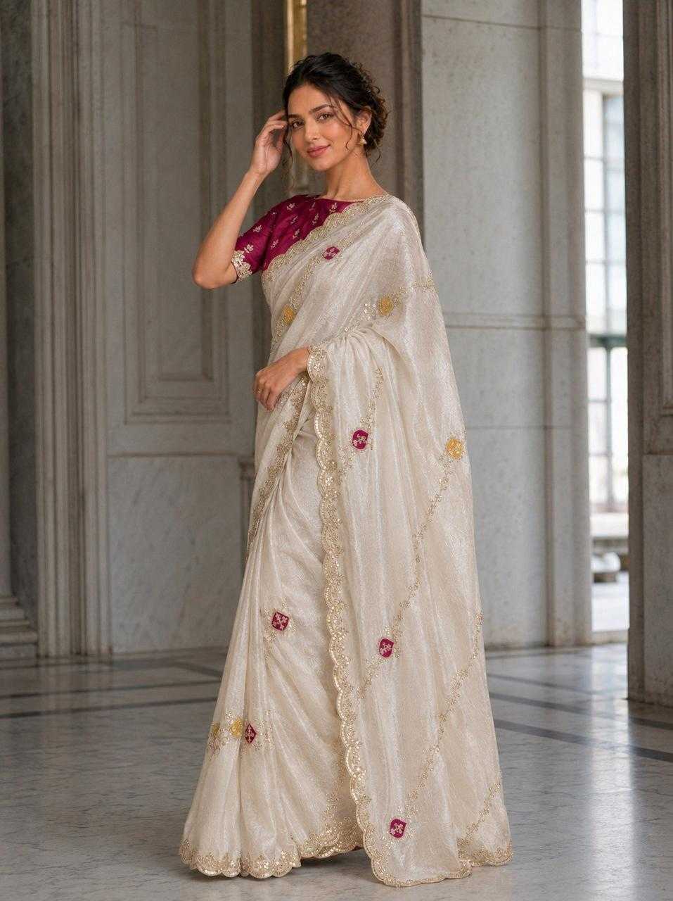 Ekta Satin Embroidered Saree