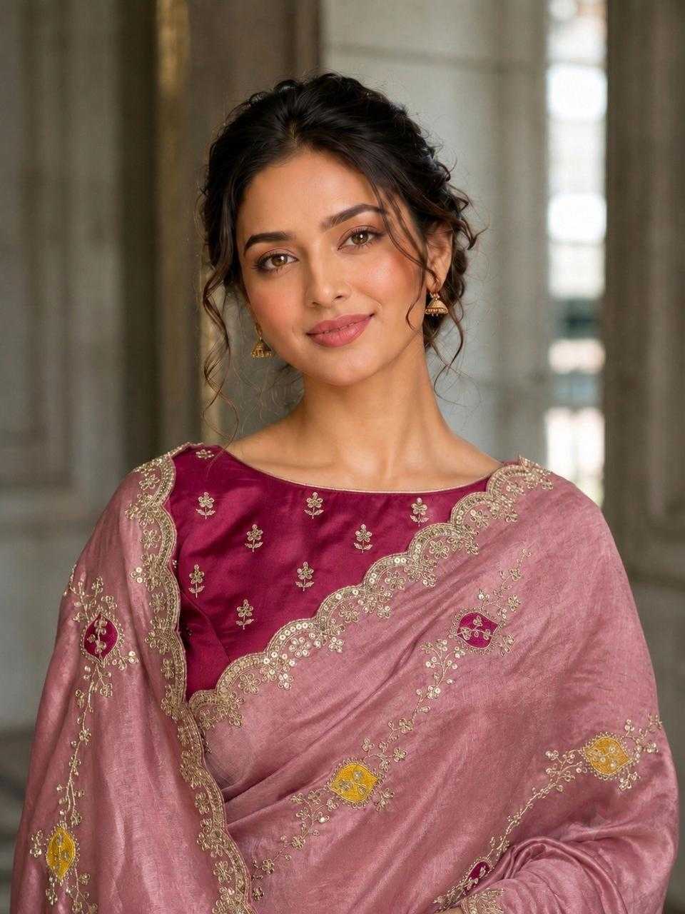 Ekta Satin Embroidered Saree