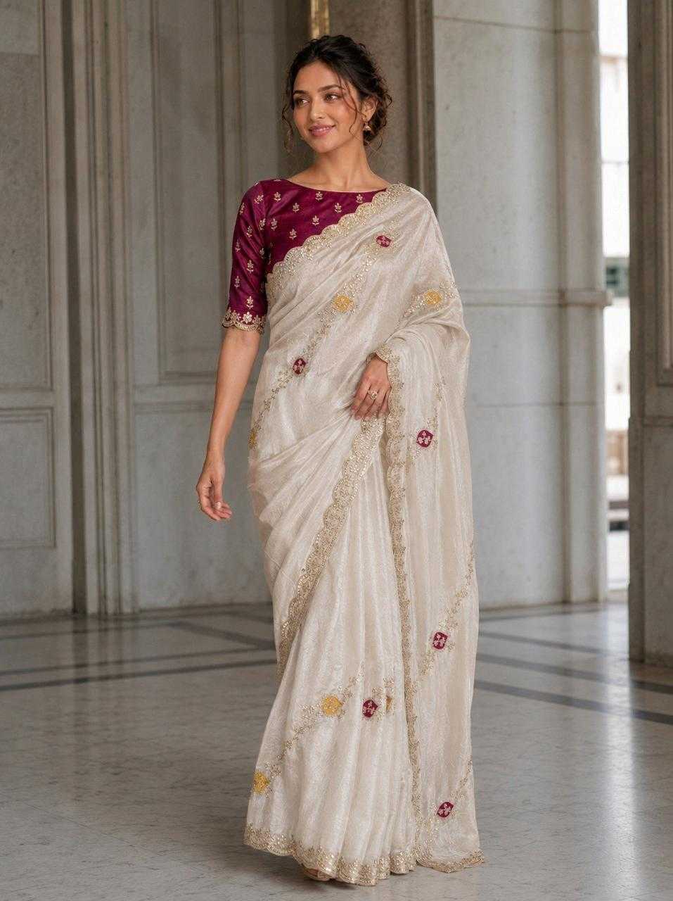 Ekta Satin Embroidered Saree