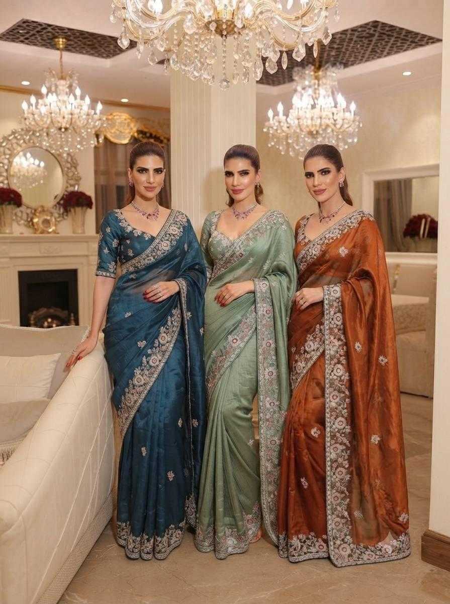 Soft Tissue Party Wear Saree
