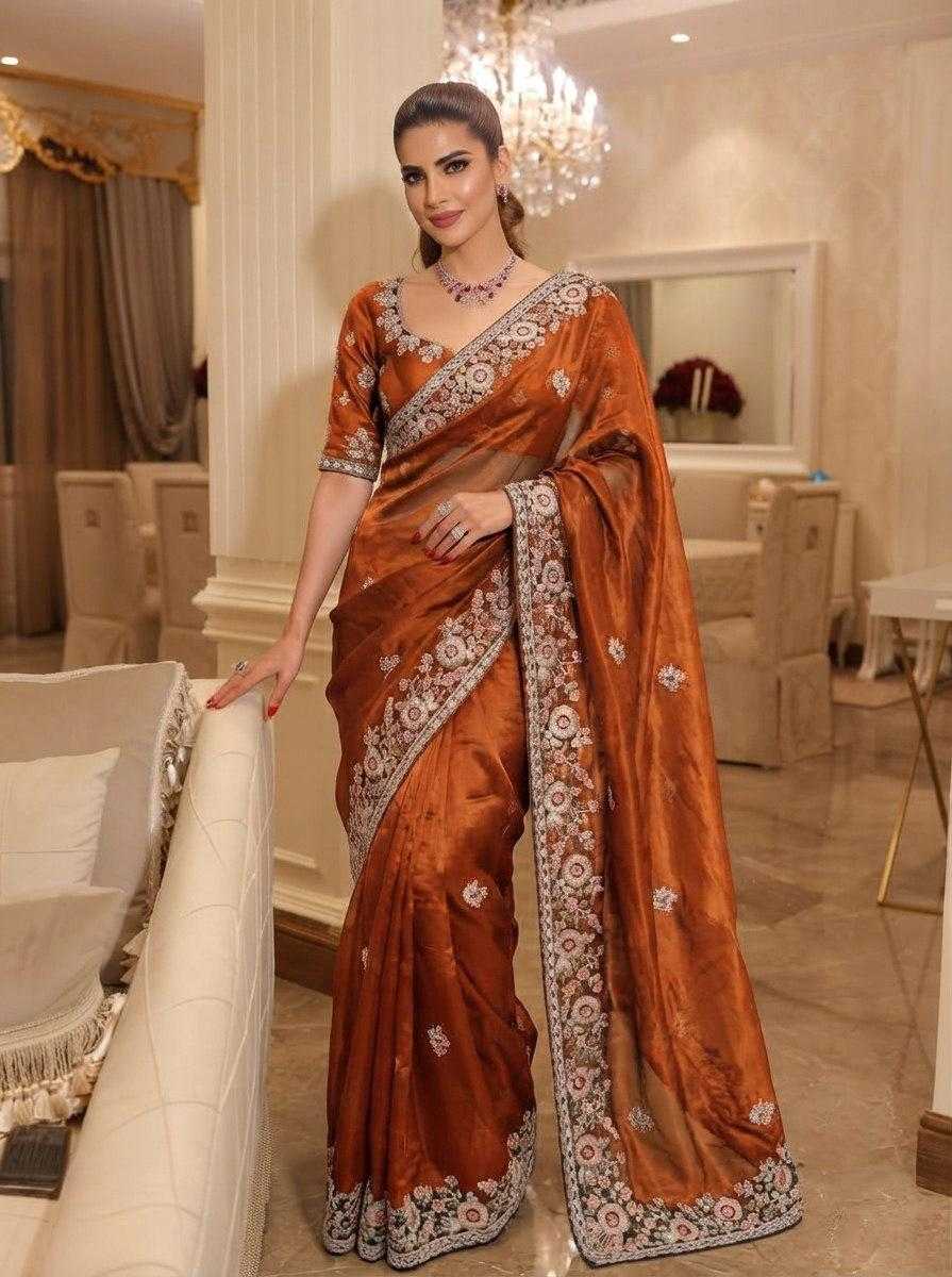 Soft Tissue Party Wear Saree