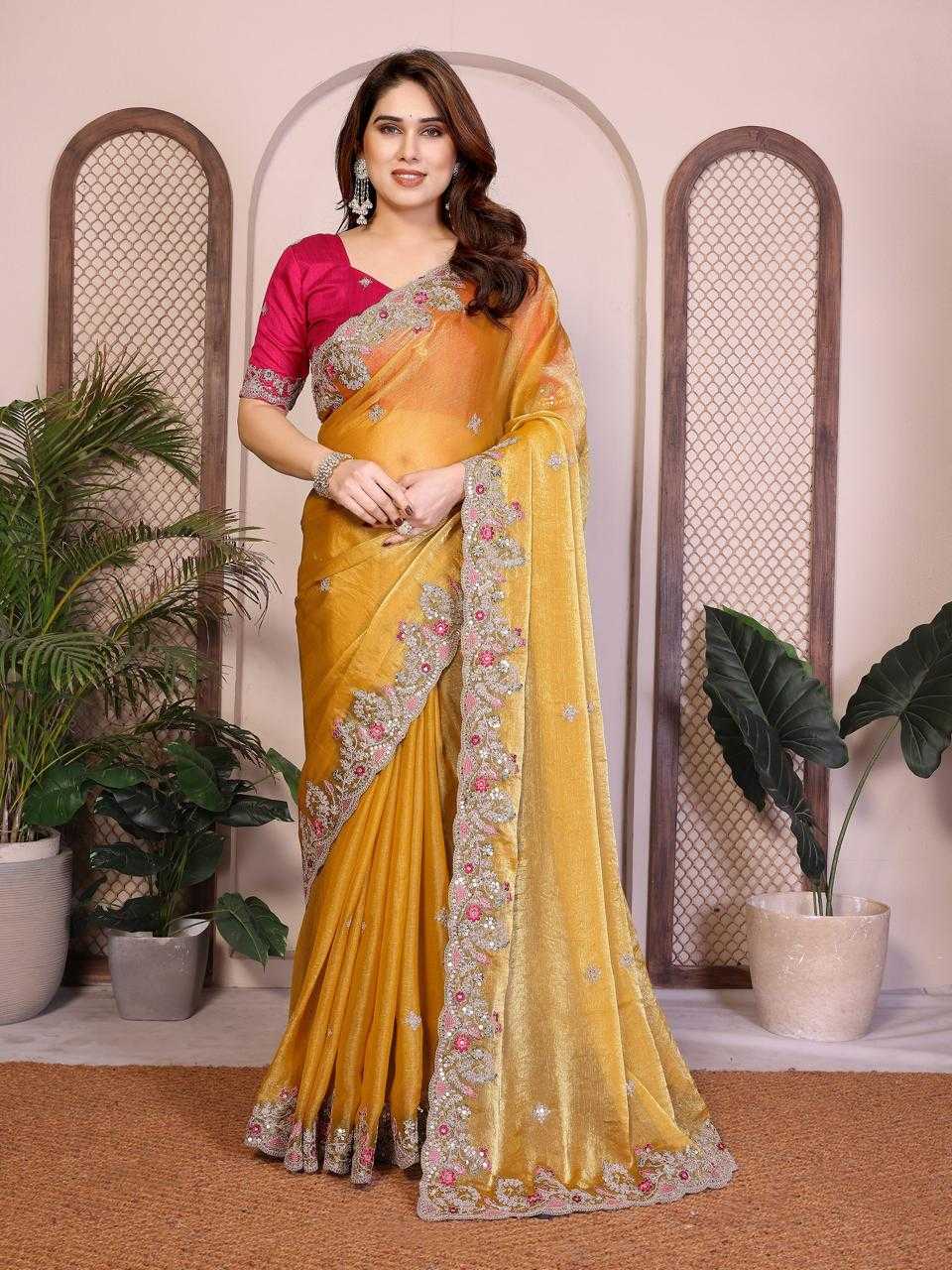 Chiffon Designer Silk Saree
