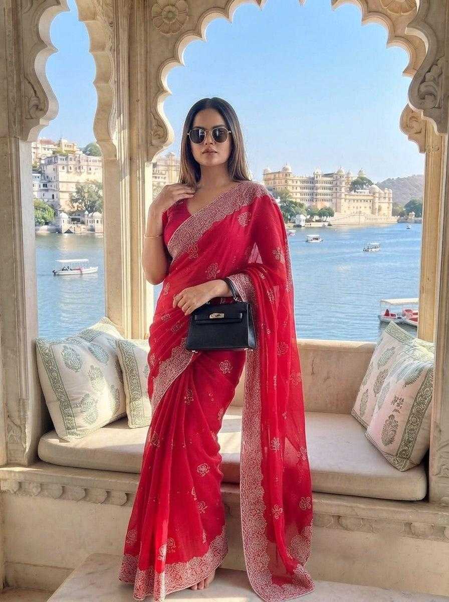 Chiffon Designer Silk Saree