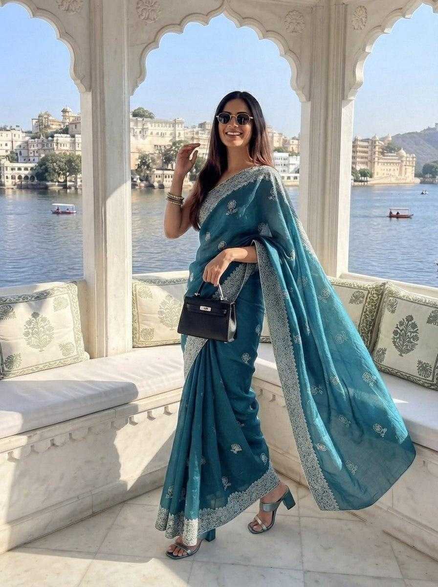 Chiffon Designer Silk Saree