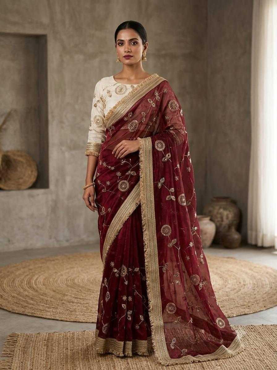 Satin Silk Designer Saree