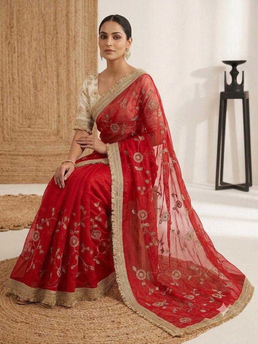 Satin Silk Designer Saree