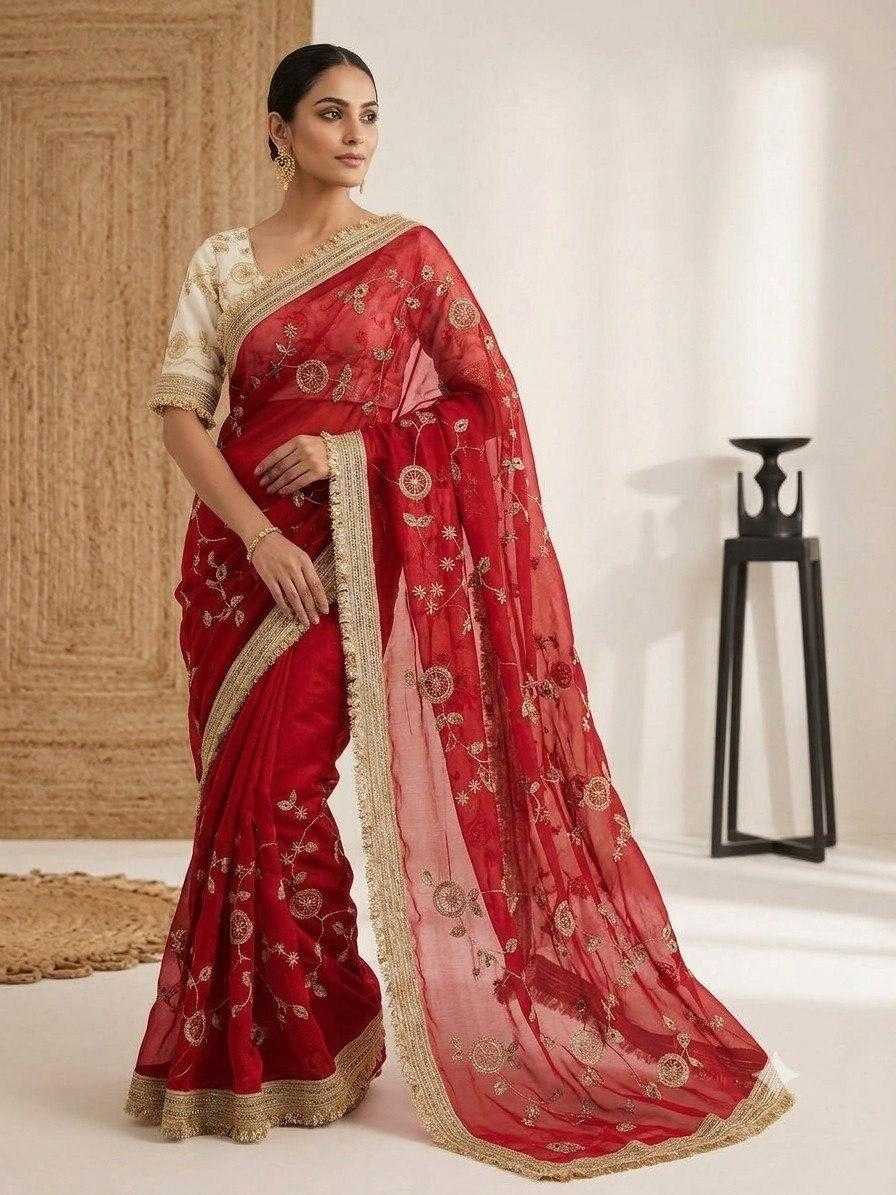Satin Silk Designer Saree