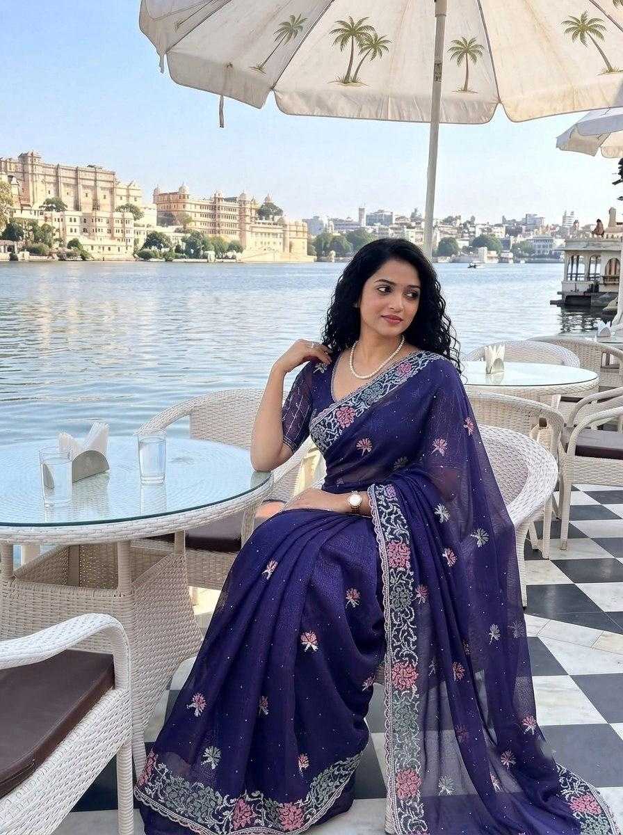 Chiffon Party Wear Silk Saree