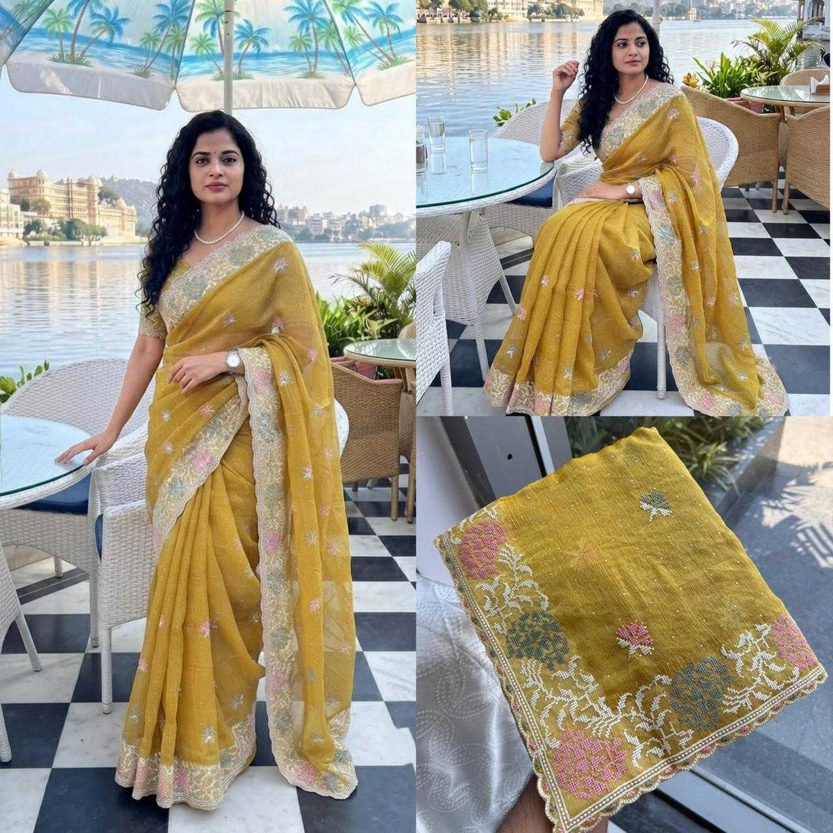Chiffon Party Wear Silk Saree