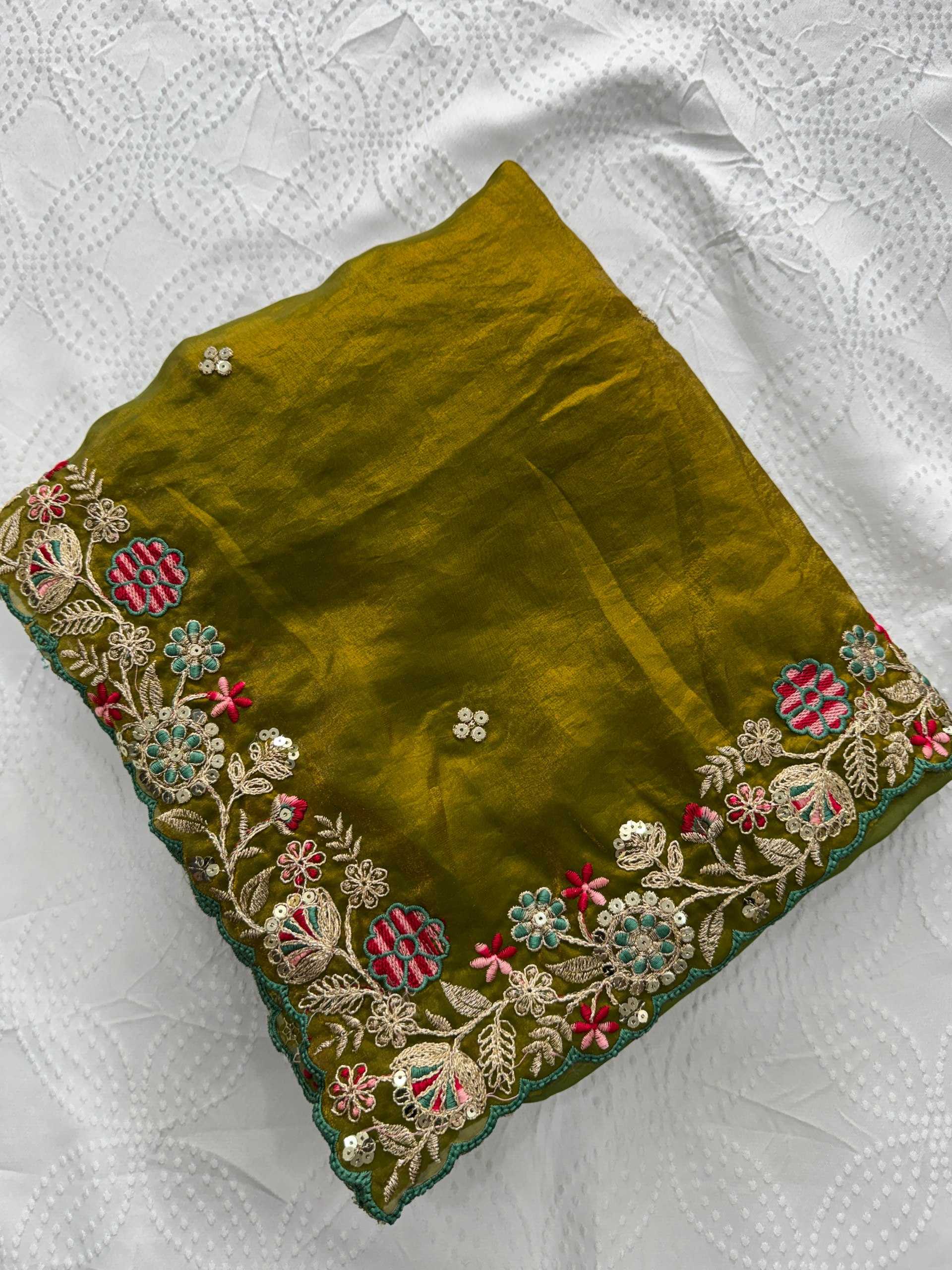 Satin Silk Cutwork Saree