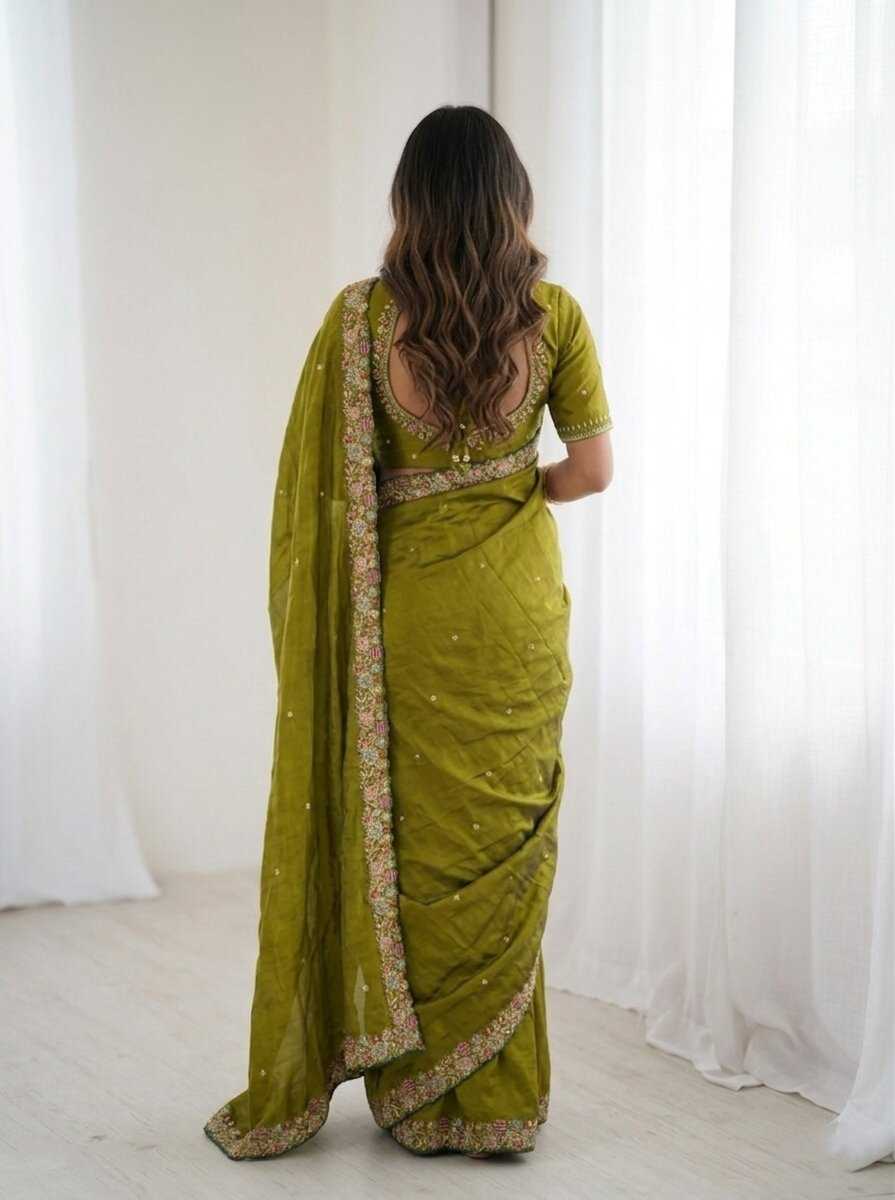 Satin Silk Cutwork Saree