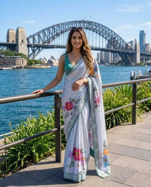 Zarina Satin Silk Party Wear Saree