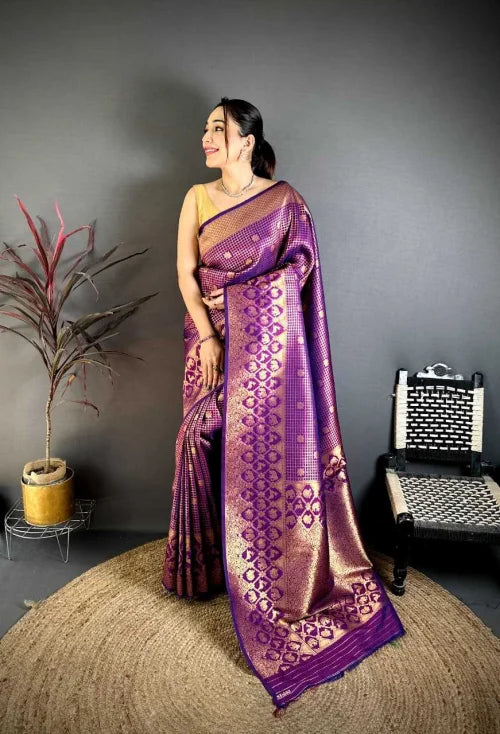 Ioniq Banarasi Soft Silk Saree